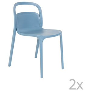 Sada 2 modrých židlí White Label Rex