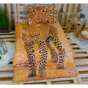 Jerry Fabrics 3D povlečení bavlna 140x200 + 70x90 - Leopard