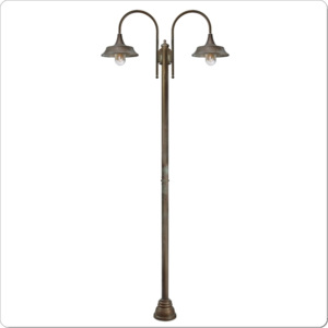 Luxusní mosazná venkovní pouliční lampa na sloupu, PLS4 stožár s lampou kandelábr