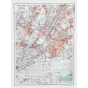 Falc Obraz na plátně - Mapa New Yorku, 75x100 cm