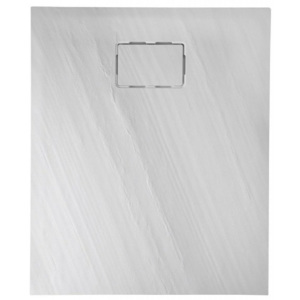 ATIKA sprchová vanička z litého mramoru, obdélník 120x80x3,5cm, bílá,dekor kámen