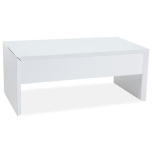 Konferenční stolek 110x60 cm v bílé barvě s možností nastavení výšky KN952