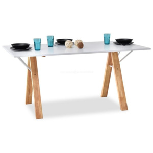 Designový jídelní stůl PAVLIS bílá-dub