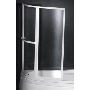 NAOS dvoudílná vanová zástěna pneumatická 1170mm, bílý rám, čiré sklo