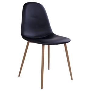 Jídelní židle Stockholm černá/dřevěné nohy