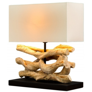 Výprodej Stolní lampa Vanda naplavené dřevo béžová
