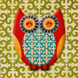 Obraz na plátně - Colorful owl, 28x28 cm
