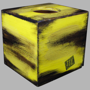 Krabice na kapesníky žluto-černá