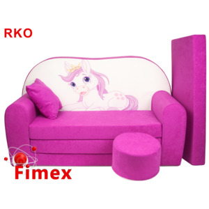 Dětská pohovka velká FIMEX pony fialová