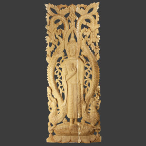 Dřevořezba 34x88 cm Thajsko - buddha