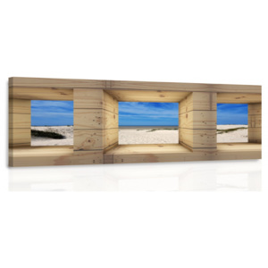 Obraz - Okno na pláž (140x50 cm) - InSmile ®