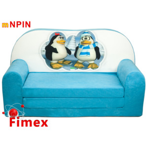 Dětská pohovka FIMEX tučňáci modrá