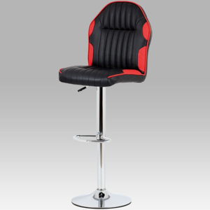 Barová židle AUB-610 RED koženka černá a červená - Autronic