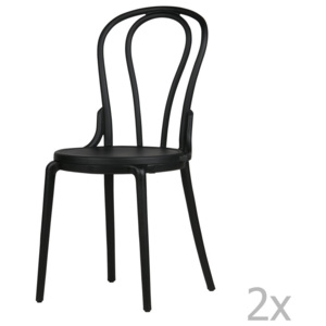 Sada 2 černých židlí De Eekhoorn Bibi
