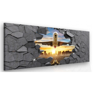 Luxusní obraz - letadlo v kameni (90x60 cm) - InSmile ®