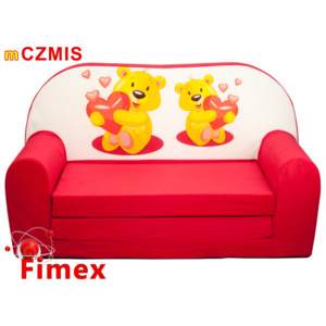 Dětská pohovka FIMEX medvídek červená