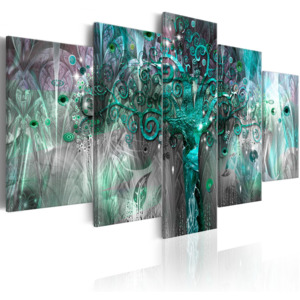 Pětidílný obraz- modrý strom (180x90 cm) - Murando DeLuxe