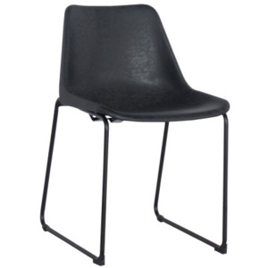Jídelní židle Heda, ekokůže, černá