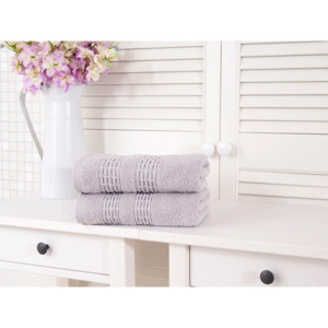 2x šedé froté ručníky bavlněné 50x90 Estrella (450g/m2)