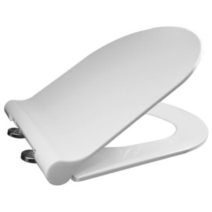 MEREO - Samozavírací WC sedátko slim, duroplast, bílé, s odnímatelnými panty CLICK (CSS113)