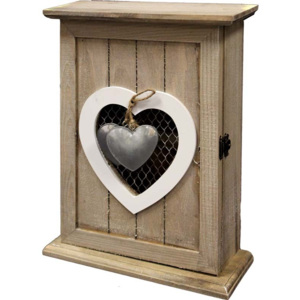 Dřevěná skříňka na klíče Srdce PS59335056