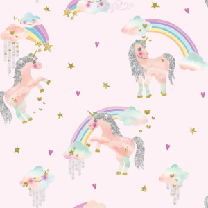 Tapeta na zeď - Arthouse Rainbow Unicorn Rainbow Unicorn Pink