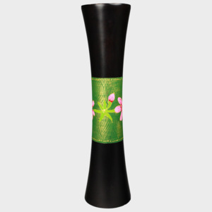 Dřevěná váza zelená 30,5 cm Thajsko