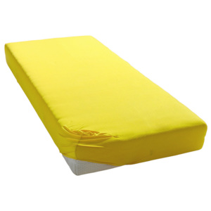 Jersey prostěradlo středně žluté Rozměr: 100x220 cm