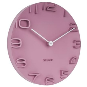 Nástěnné hodiny Manto 42 cm, růžová/chrom