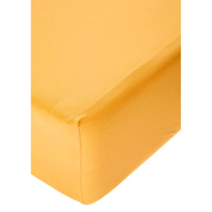 Jersey prostěradlo s elastanem sytě žluté Rozměr: 180x200 cm