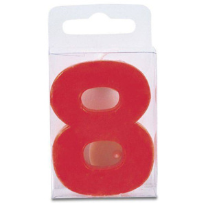 Svíčka ve tvaru číslice 8 - mini, červená - Stadter - Stadter