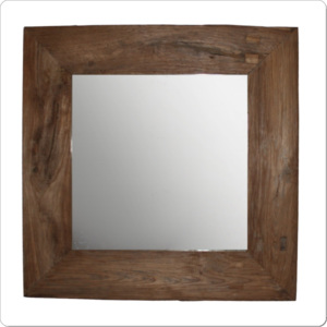 Zrcadlo velké v dřevěném rámu z masivu dřeva Old teak 100cm MDZ6, zrcadla rámy