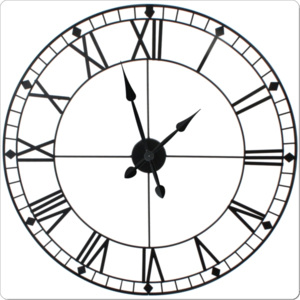 Velké nástěnné rustikální hodiny XXXL MAX CNL37 kovové, římské číslice