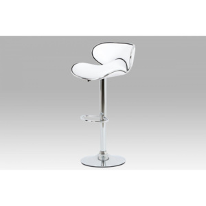 Barová židle bílá koženka / chrom AUB-417 WT Autronic