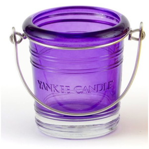 Yankee Candle - svícen Glass Bucket fialový (Krásný a roztomilý svícínek na votivní svíčku jako malý skleněný "kyblíček"...)