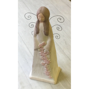 Keramika Andreas® Anděl hranatý velký s kytičkami