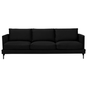 Černá trojmístná pohovka s podnožím v černé barvě Windsor & Co Sofas Jupiter