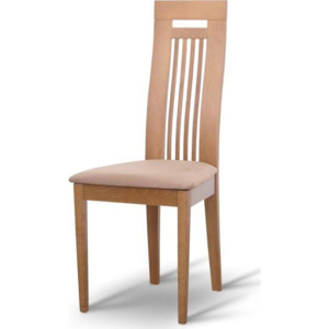 Dřevěná židle, dub/látka hnédá, EDINA