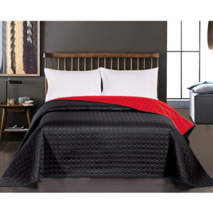 DecoKing Oboustranný přehoz na postel - Salice černo/červený 220x240cm