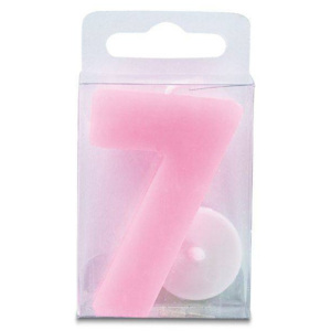 Svíčka ve tvaru číslice 7 - mini, růžová - Stadter - Stadter