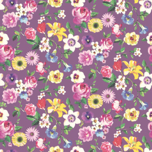 Květinová papírová tapeta Holden Rosa fialová 0,53x10,05 m