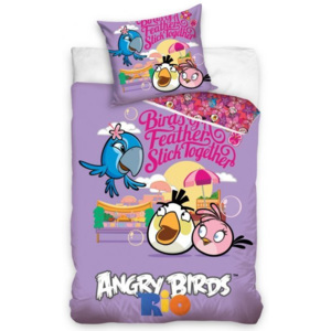 TipTrade Dětské povlečení z bavlny Angry Birds kamarádi 140x200