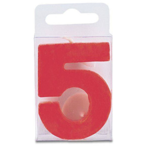 Svíčka ve tvaru číslice 5 - mini, červená - Stadter - Stadter