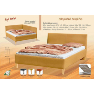 NOVA - rohová čalouněná postel s volně loženou matrací šířka 120 cm