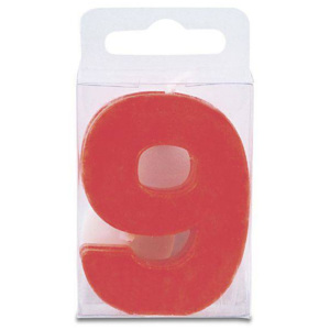 Svíčka ve tvaru číslice 9 - mini, červená - Stadter - Stadter