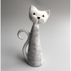 Keramika Andreas® Kočka střední - šedá mramorová
