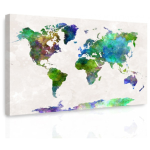 Obraz - Mapa na akvarelu II. (90x60 cm) - InSmile ®