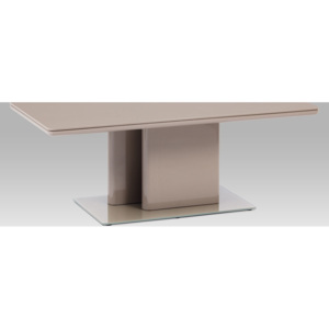 Konferenční stolek, vysoký lesk lanýž / tvrzené sklo