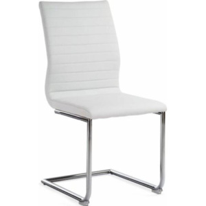 Židle, bílá ekokůže / chrom, OTILA