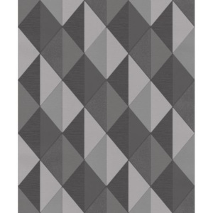 Grandeco ON3101 tapety na zeď ORION | 0,53 x 10,05 m | šedá, černá vliesová tapeta na stěnu